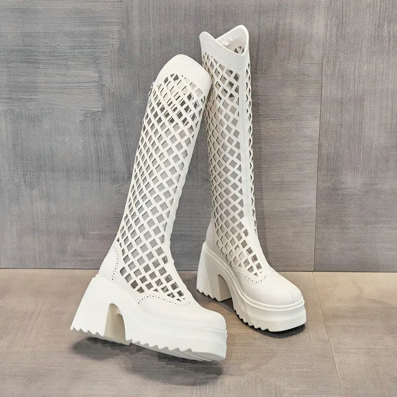 Female Breathable Hollowed Out Mesh Boots