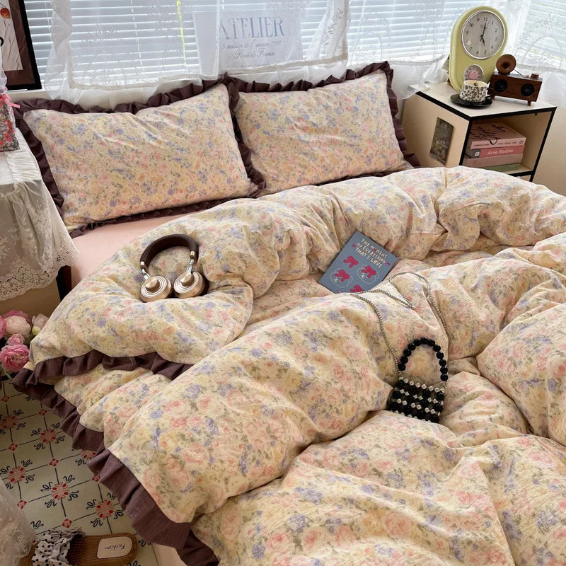 2025 Washed 4PCS Duvet Cover Set All Seasons Bedding Set