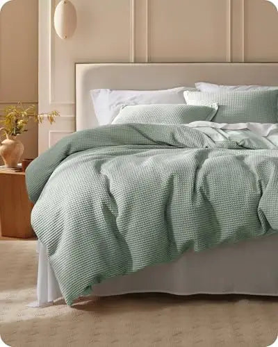 3 Pieces King Size Pure Cotton Woven Linen Colorful Duvet Cover Soft Breathable Bedding Set