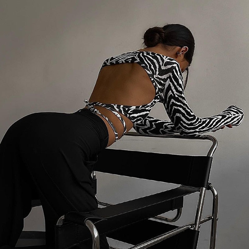 Amelia Backless Lace Up Top
