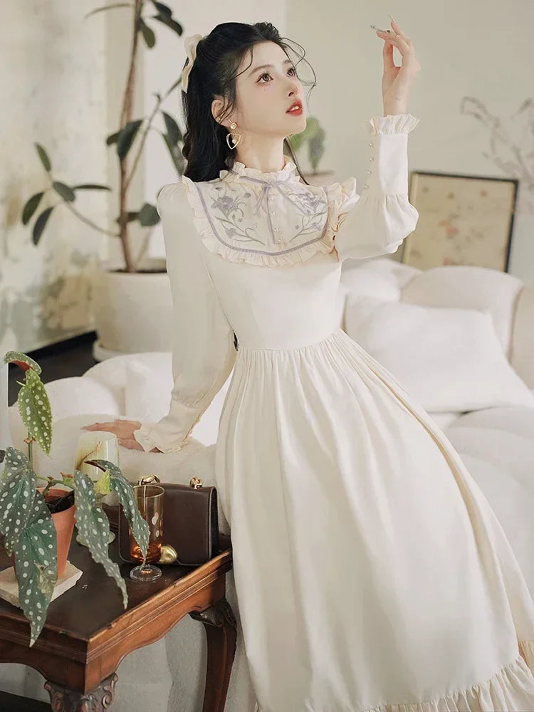 Magnolia Garden Light Academia Vintage-Style Princess Dress