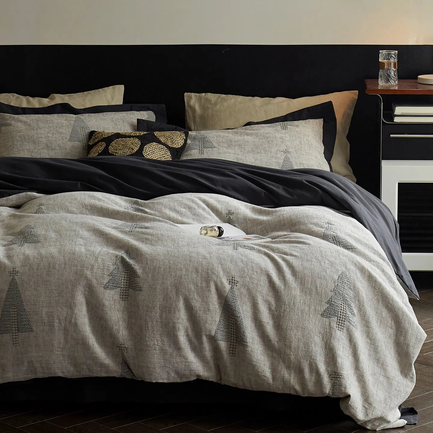 Advanced Retro Pure Cotton Four Piece Set Full Cotton Bed Sheet and Duvet Cover Minimalist All Season Universal Bedding