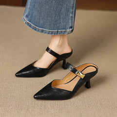 leather sheepskin metal accessories belt buckle high Heels