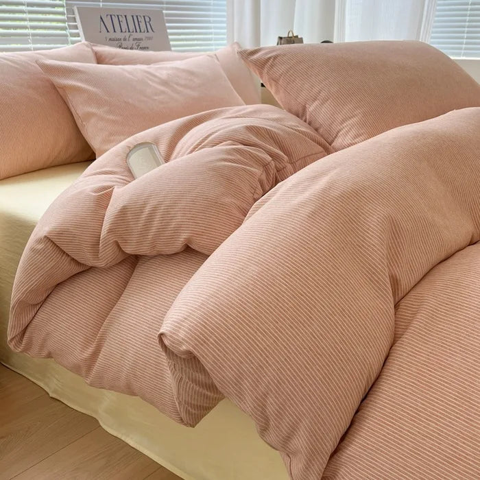 Soft Queen Duvet Cover Set 4pcs King Size Soft Comfortable Double Bedding Set