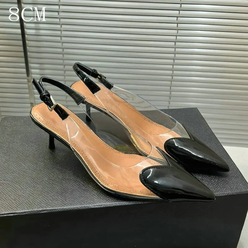 Heart-Shaped Transparent High-Heeled Sandals