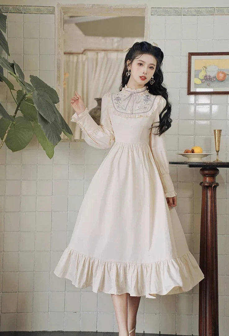 Magnolia Garden Light Academia Vintage-Style Princess Dress