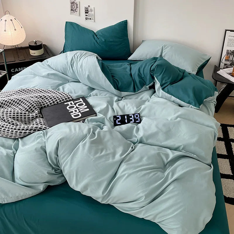 Solid Color Brushed Microfiber Bedding Set