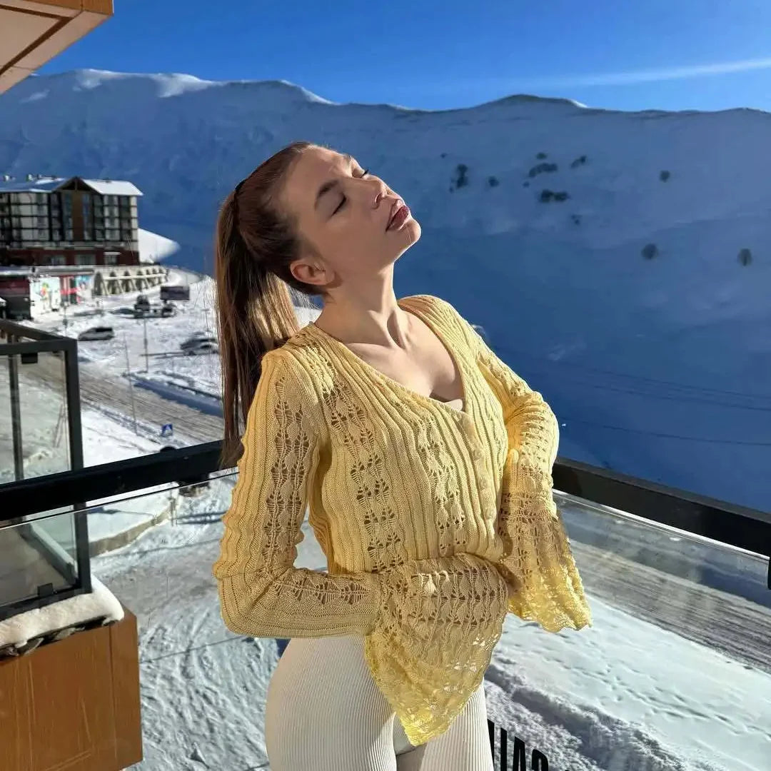 Coasting Through Hollow Out Knitted Cardigan