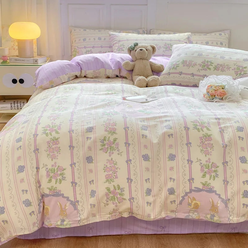 1PC Skin Friendly Duvet Cover Cartoon Printed Quilt Cover Single Bed and Double Bed Duvet Cover Soft Cptton Comforters Covers