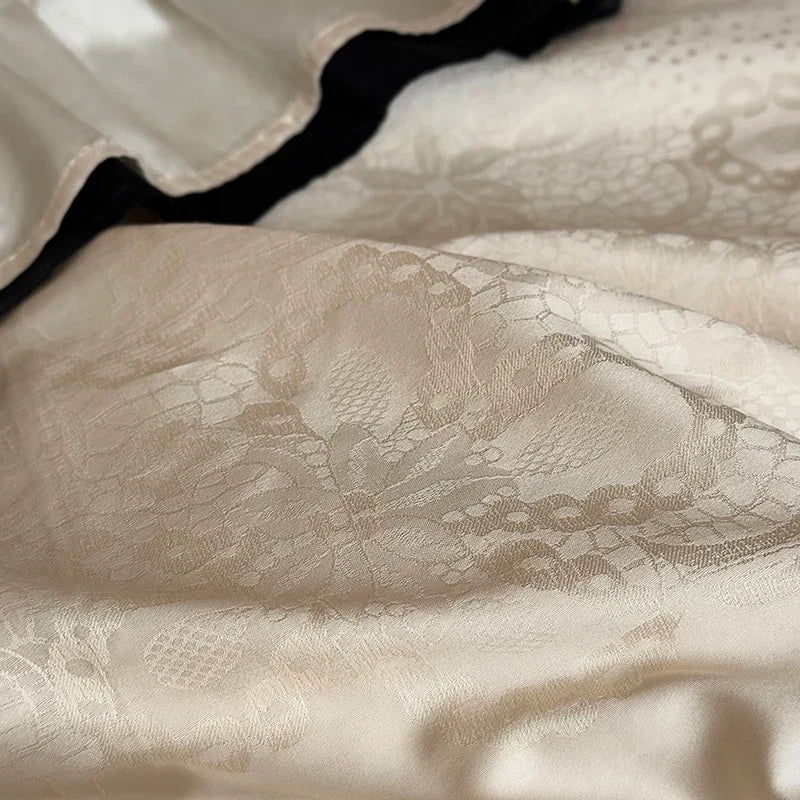 Premium 600TC Egyptian Cotton Jacquard Champagne Luxury Bedding Set