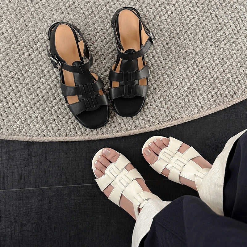 cowhide low Heel