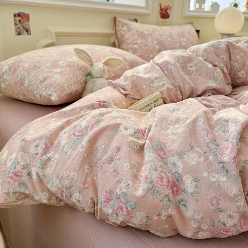 Wave Point Washed Cotton Bedding Set