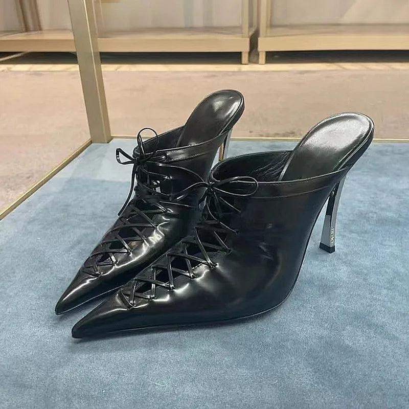 Muller Pointy Lace-Up Heels