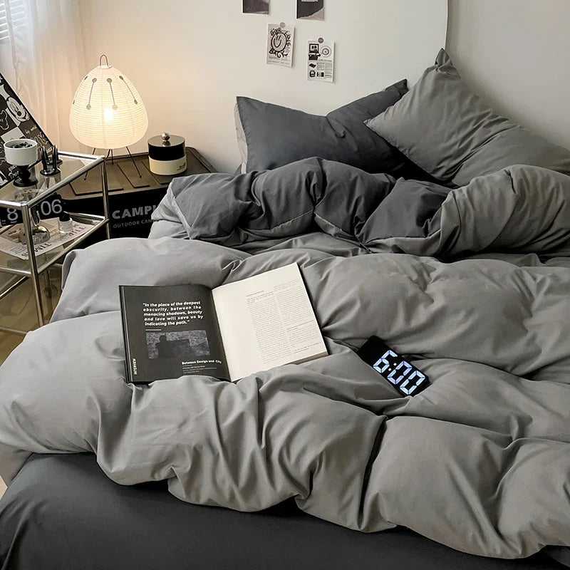 Solid Color Brushed Microfiber Bedding Set