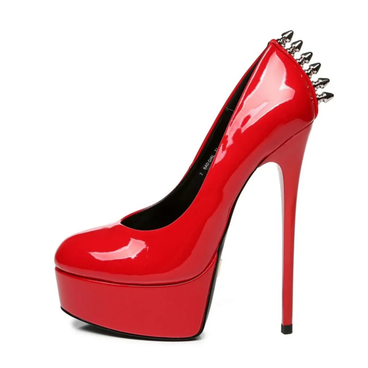 Red Patent Leather rivet Pumps