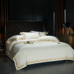 1400TC Egyptian Cotton Luxury Gold Embroidery Bedding Set
