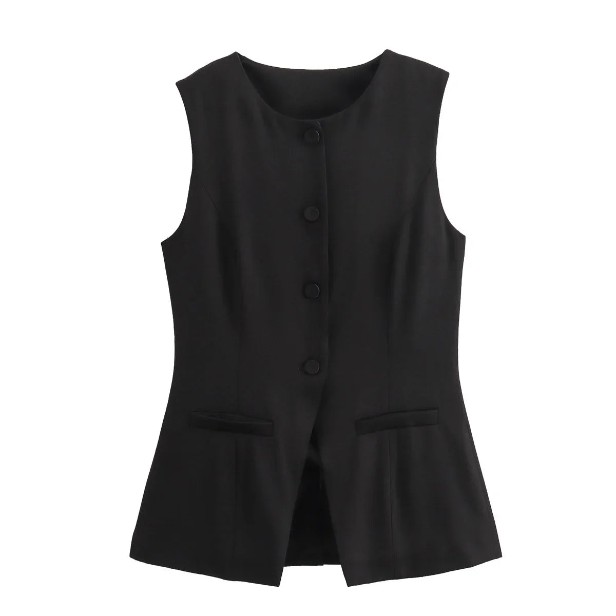 So Dramatic Button Up Vest Top