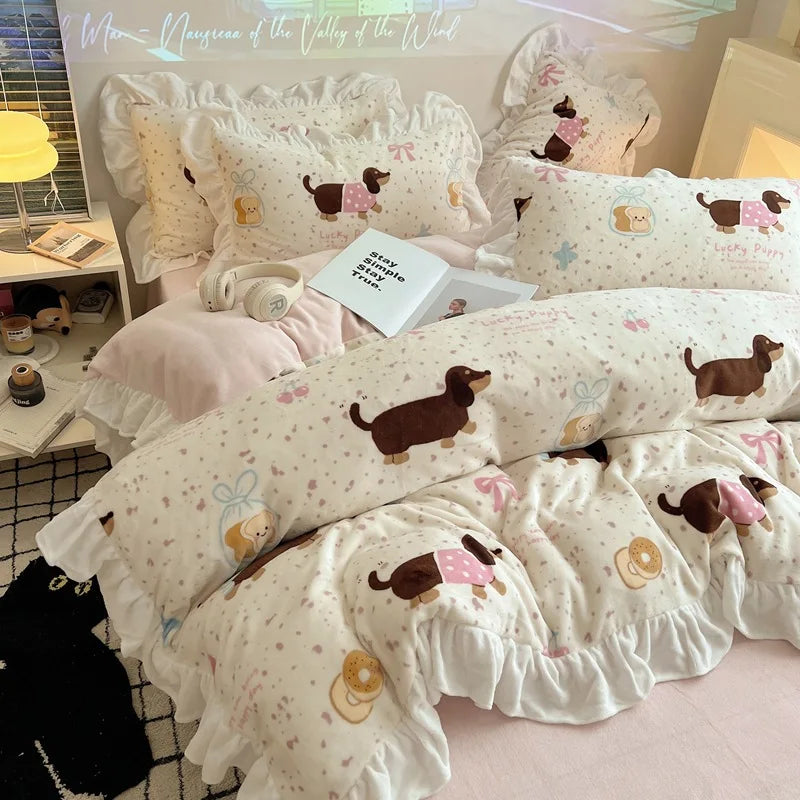Princess Style Velet Bedding Set