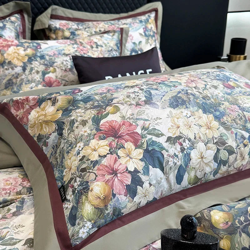 1000TC Egyptian Cotton Luxury Digital Printing Queen King Size Bedding Set