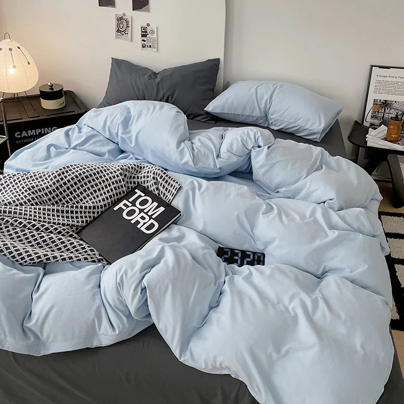 Solid Color Brushed Microfiber Bedding Set
