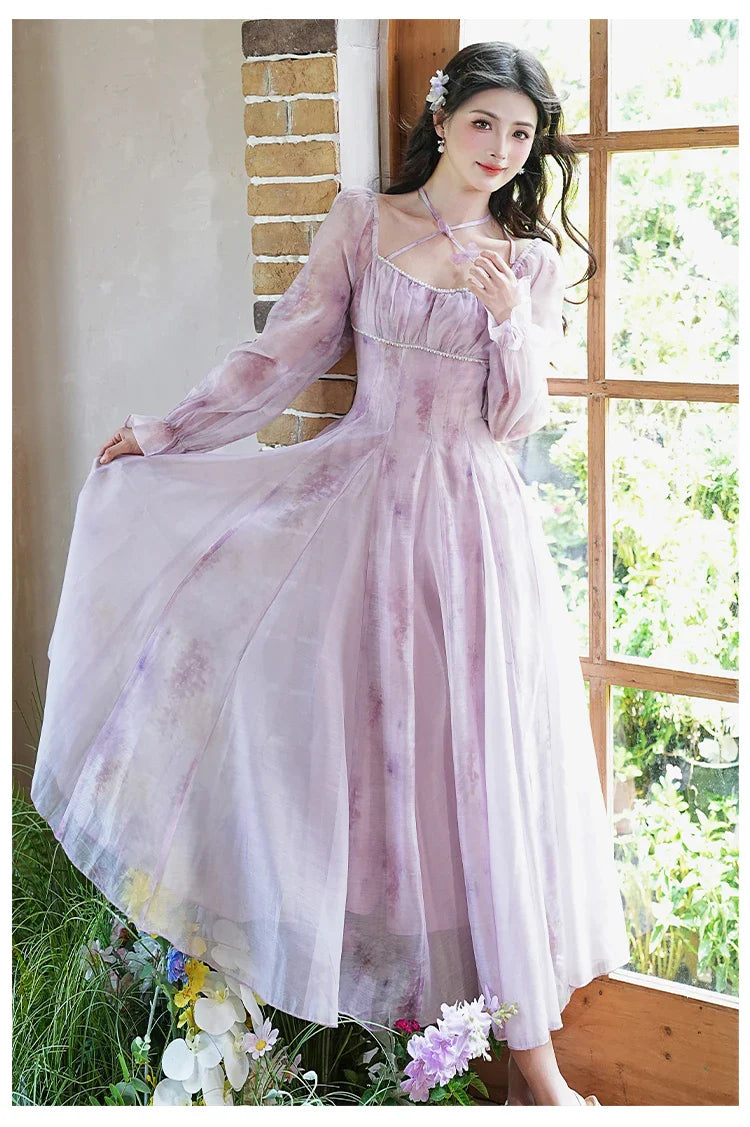 Butterfly Nymph Crystal Violet Fairycore Dress