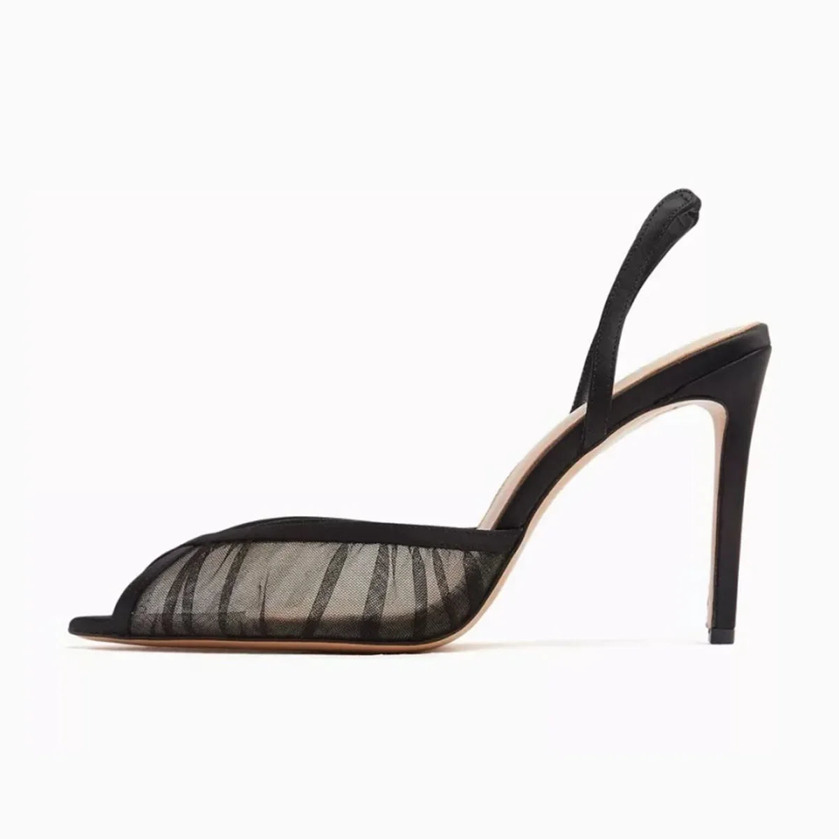 Black Mesh Pleated Banquet Shoes
