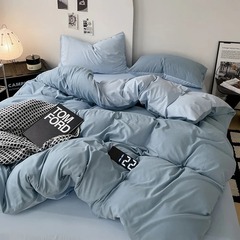 Solid Color Brushed Microfiber Bedding Set