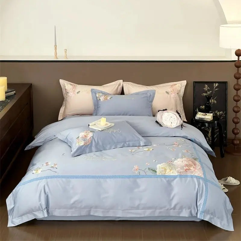 4Pcs Pink Luxury Bedding Set