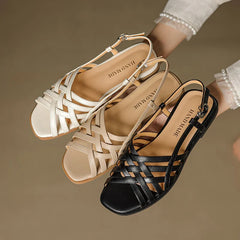 Leather Cowhide Comfortable Low Heel