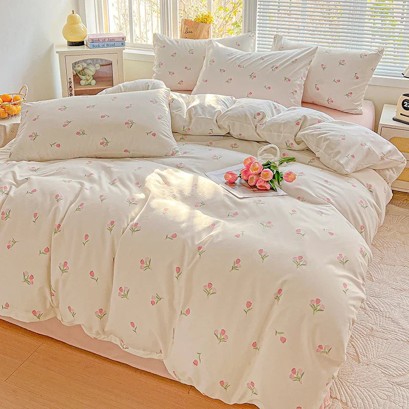 American Pastoral Floral Printed Bedding Set