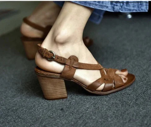 Leather Chunky Heel