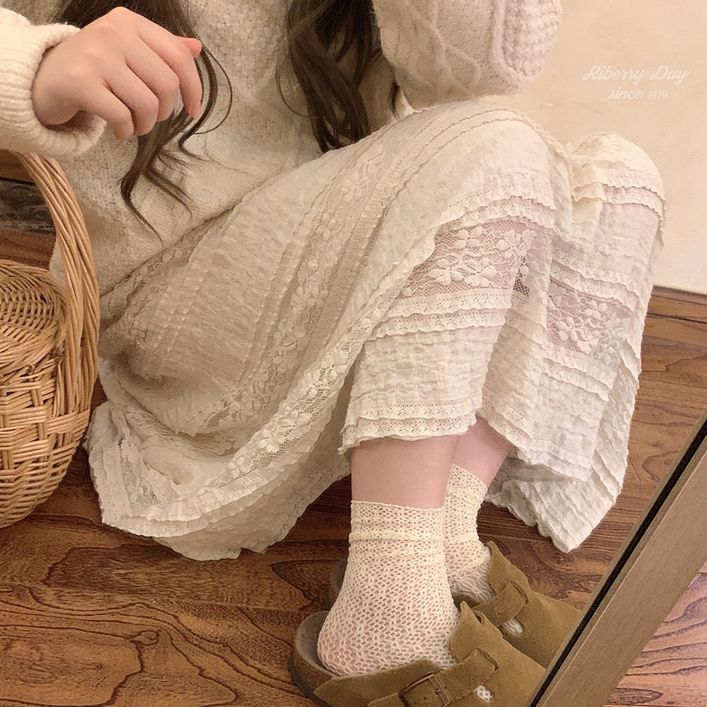Cottagecore Vintage Fairy Lace Skirt