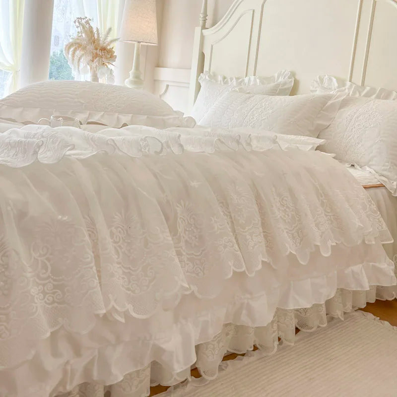4/6Pcs Princess Wedding Bedding Set