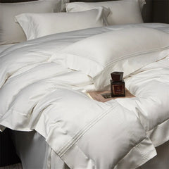 Luxury White Hotel Style Premium 100S Long Staple Cotton Bedding Set
