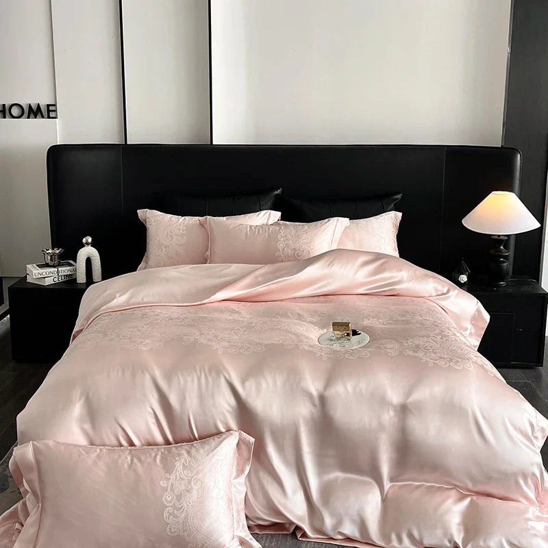 Satin Jacquard 1000TC Egyptian Cotton Patchwork European Luxury Bedding Set