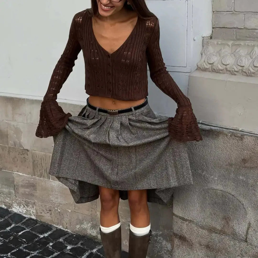 Coasting Through Hollow Out Knitted Cardigan