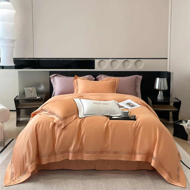 4Pcs Luxury 800TC Lyocell Soft Silky Cooling Summer Bedding Set