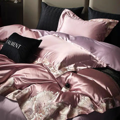 High Precision Damask Egyptian Cotton Luxury Embroidery Bedding Set