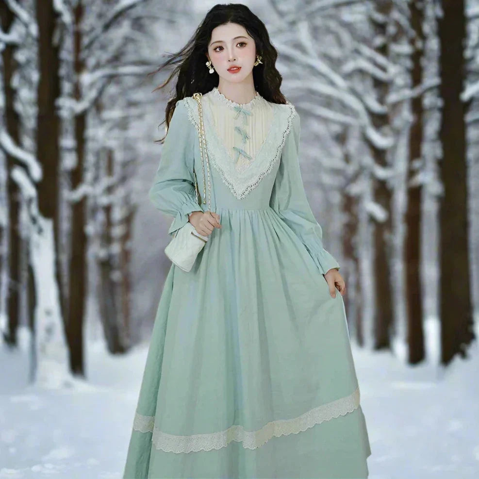 Winter Belle Romantic Royalcore Victorian Vintage-Style Dress