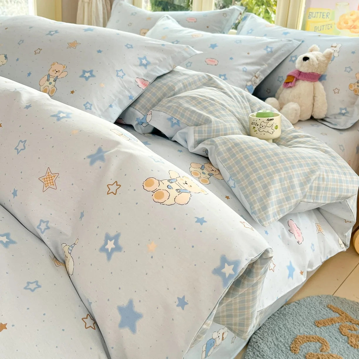 Pastoral Style Florals 100% Cotton Duvet Cover Soft Skin Friendly Single Double Bed Covers Pillowcases Queen King Bedding Set