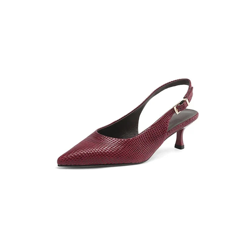 snake patterned sheepskin pointed thin Heel