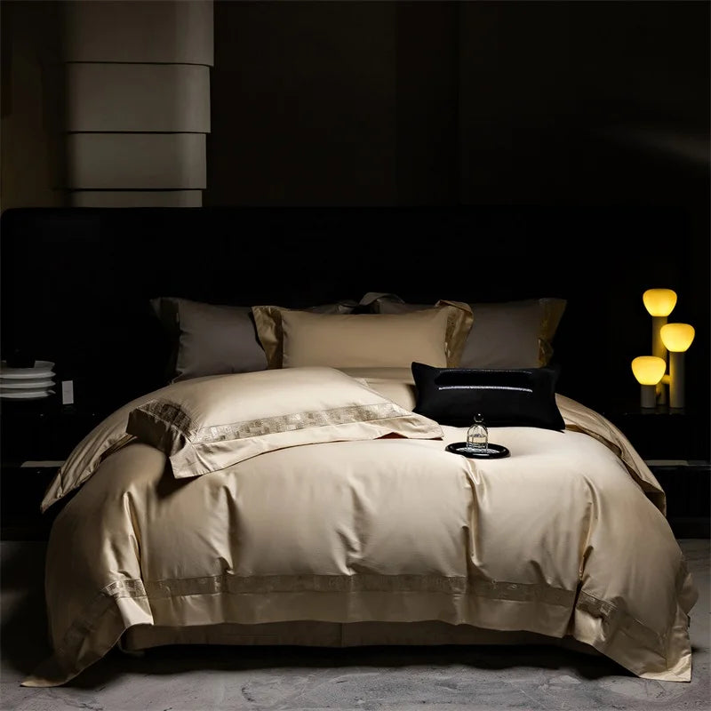 1000TC Egyptian Cotton Jacquard Wide Border Luxury Bedding Set