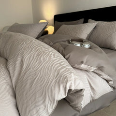 Thick Woven Cotton Jacquard 4 Piece Bed Set Luxury Pure Cotton Duvet Cover Sheet Set