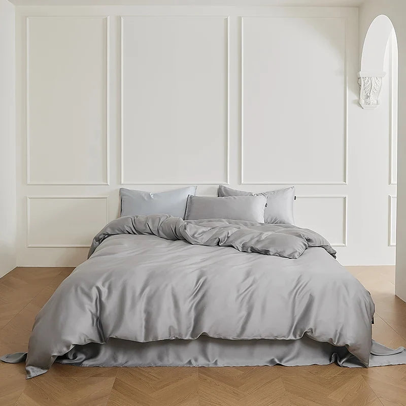 600TC Lyocell Soft Silky Cooling Solid Color Bedding Set