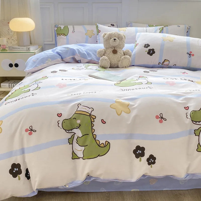 1PC Skin Friendly Duvet Cover Cartoon Printed Quilt Cover Single Bed and Double Bed Duvet Cover Soft Cptton Comforters Covers