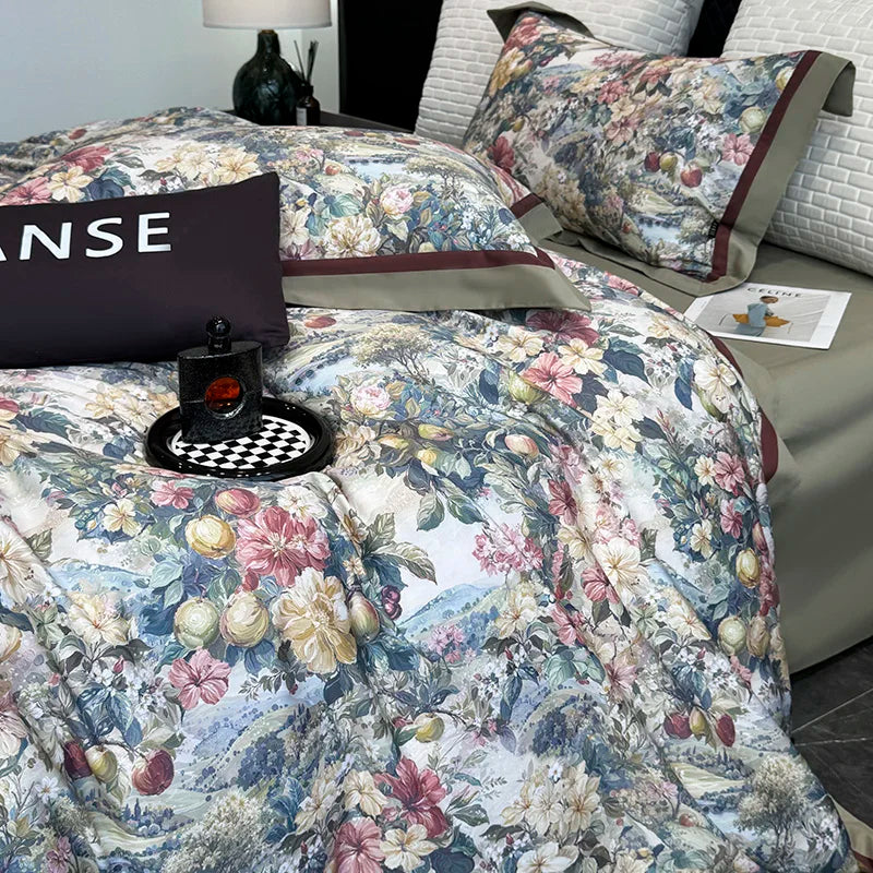 1000TC Egyptian Cotton Luxury Digital Printing Queen King Size Bedding Set