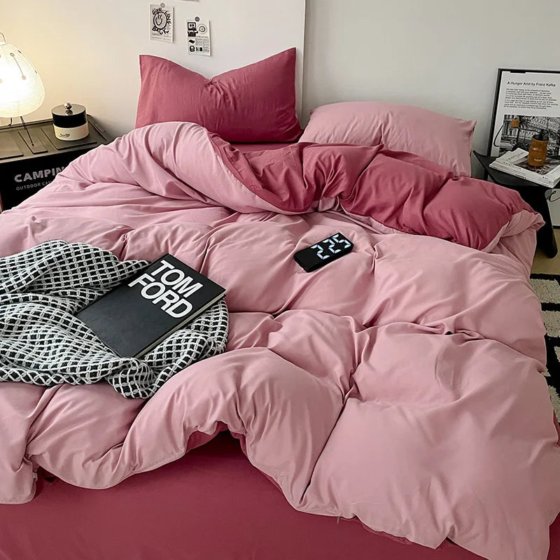 Solid Color Brushed Microfiber Bedding Set