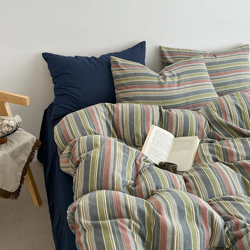 Japanese Retro Stripe Bedding Sets