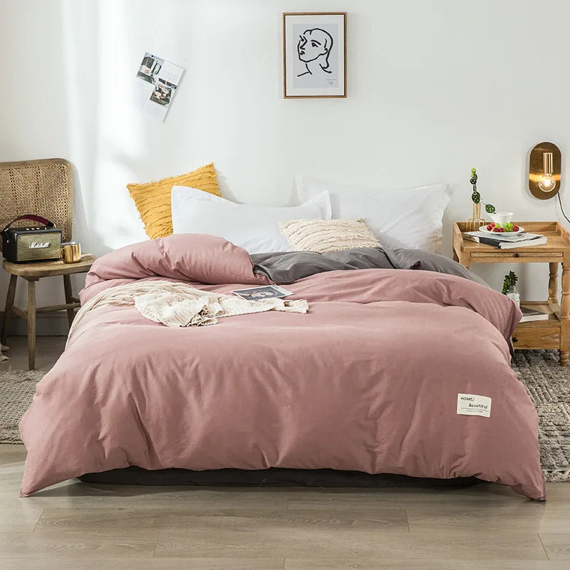 1PC Cotton Single Double Quilt Cover Simple Solid Color Korean Version Duvet Covers Skin Friendly Bedding Comforters Covers