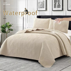 3pcs Luxury Quilted Microfiber Bedspread Coverlet Bedding Set